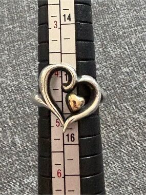 James Avery Retired Two-Tone Heart Ring in Silver and Gold